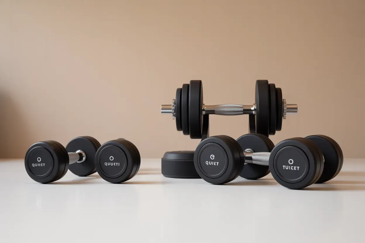 Best quiet adjustable dumbbells for small apartments arranged neatly
