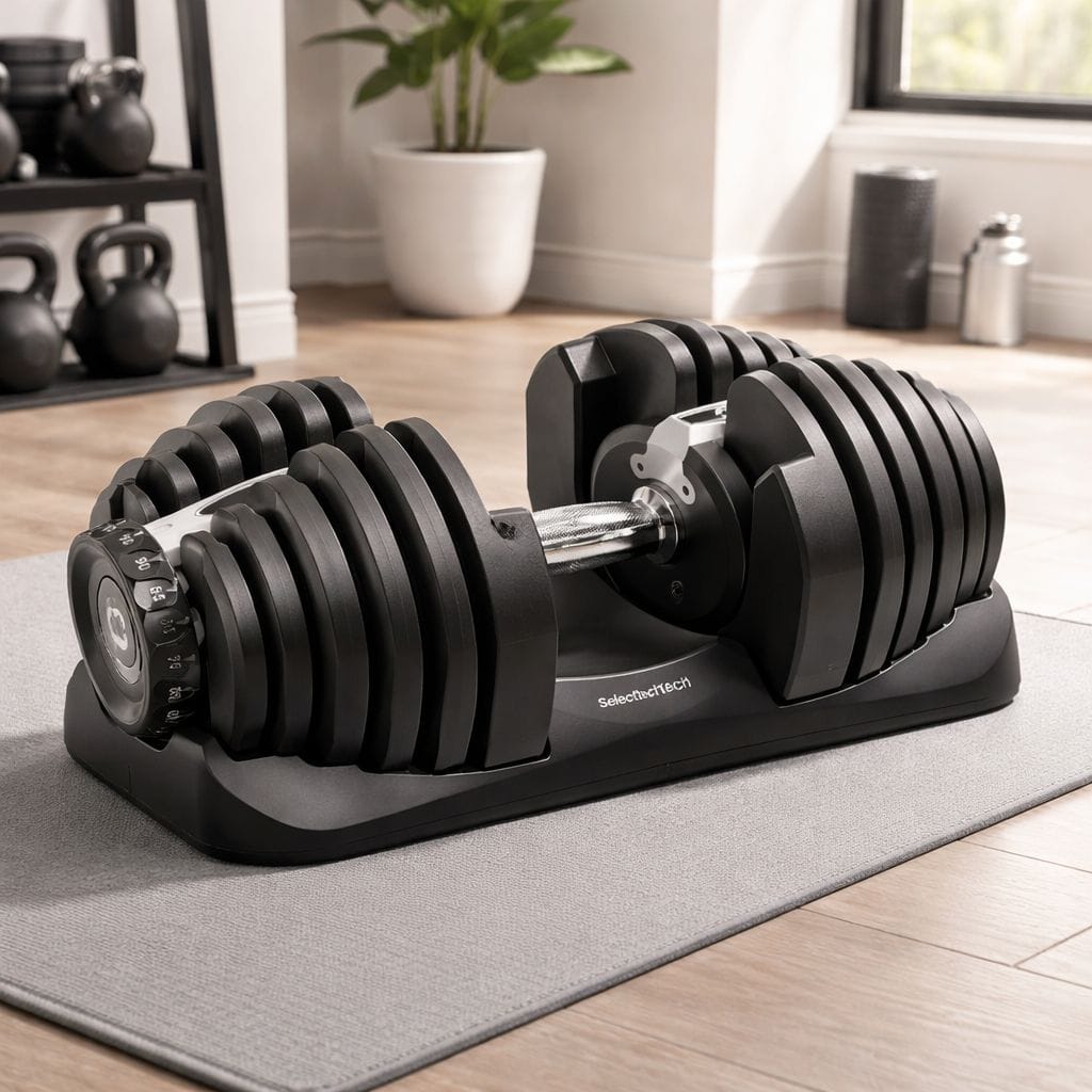 Bowflex SelectTech adjustable dumbbells for small apartment home gym