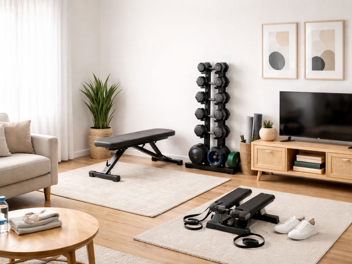 Small apartment home gym setup