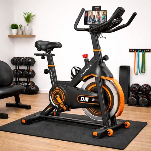 DMASUN ultra-compact magnetic exercise bike with a space-saving footprint under 36 inches long.
