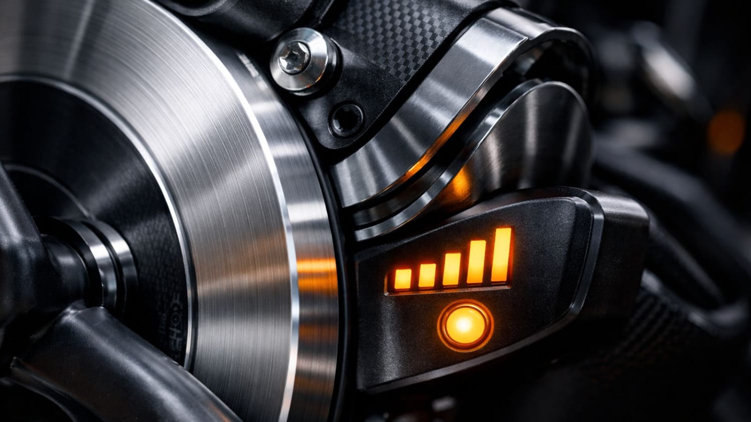 Close up of a magnetic resistance flywheel on a stationary bike