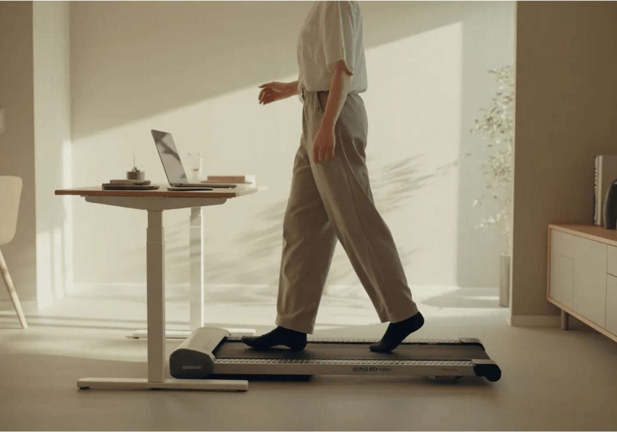 Under-desk walking pad for apartment