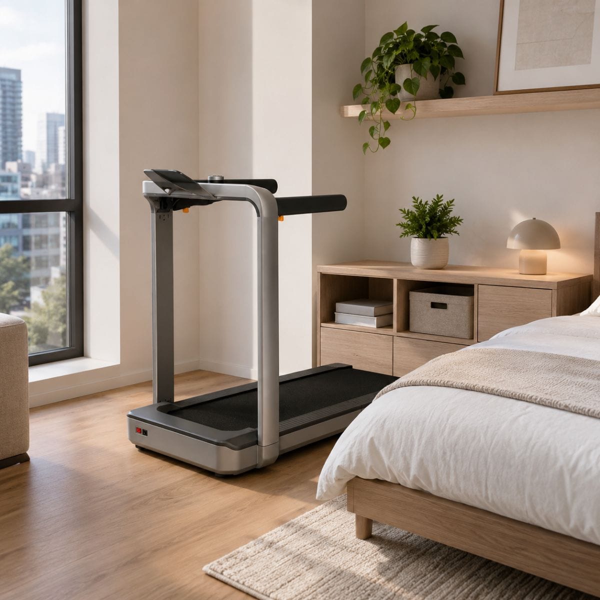 WalkingPad X25 Plus stored under bed in small apartment