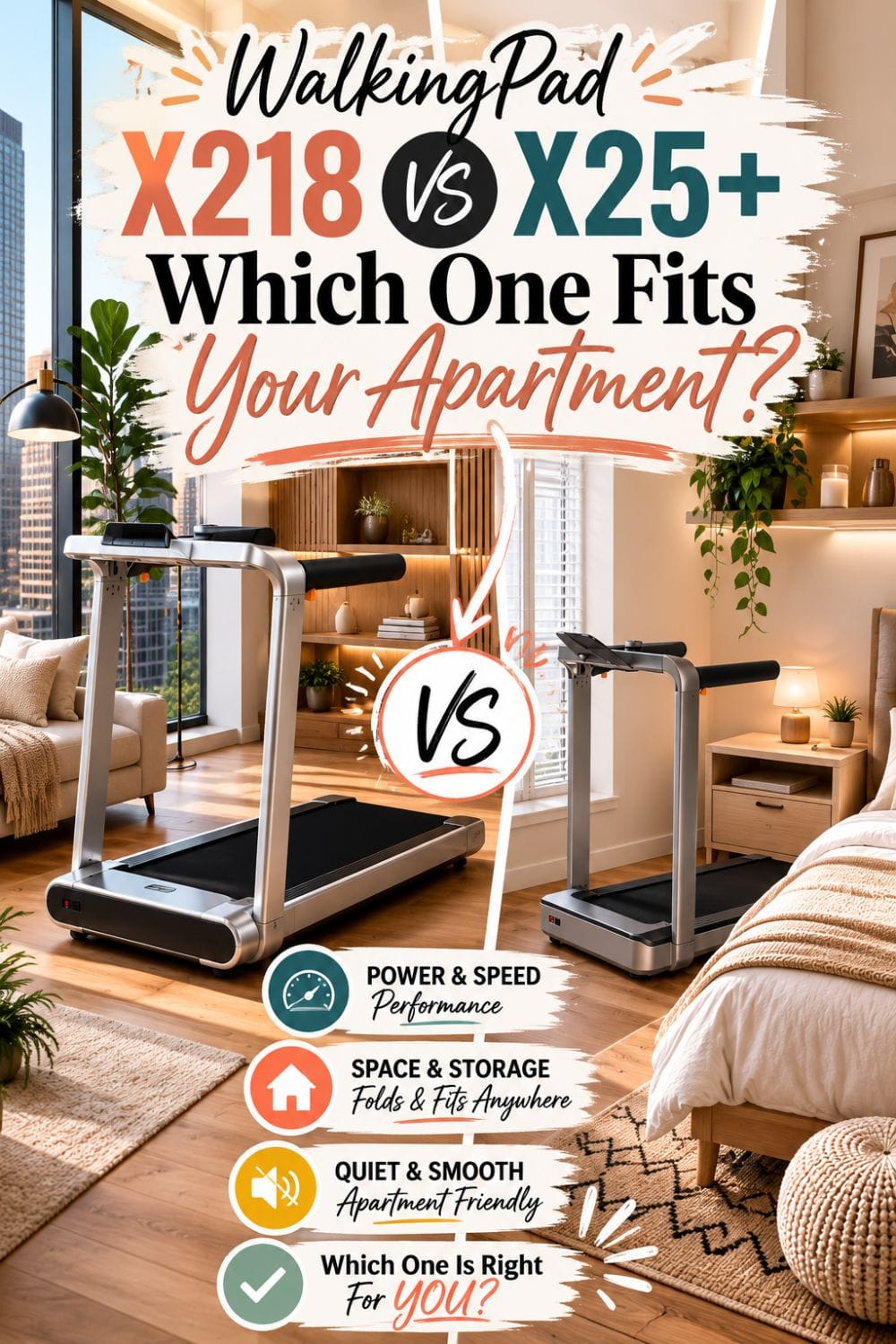 WalkingPad X218 vs X25 Plus apartment treadmill comparison