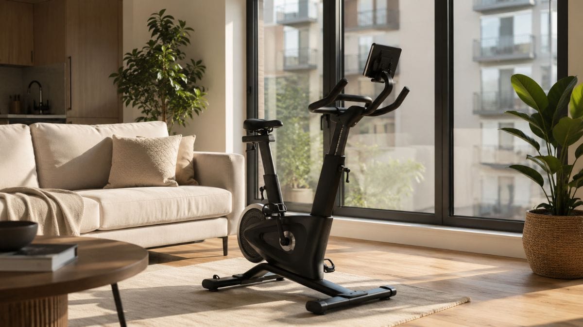 Best exercise bike for a small apartment in a modern minimalist living space