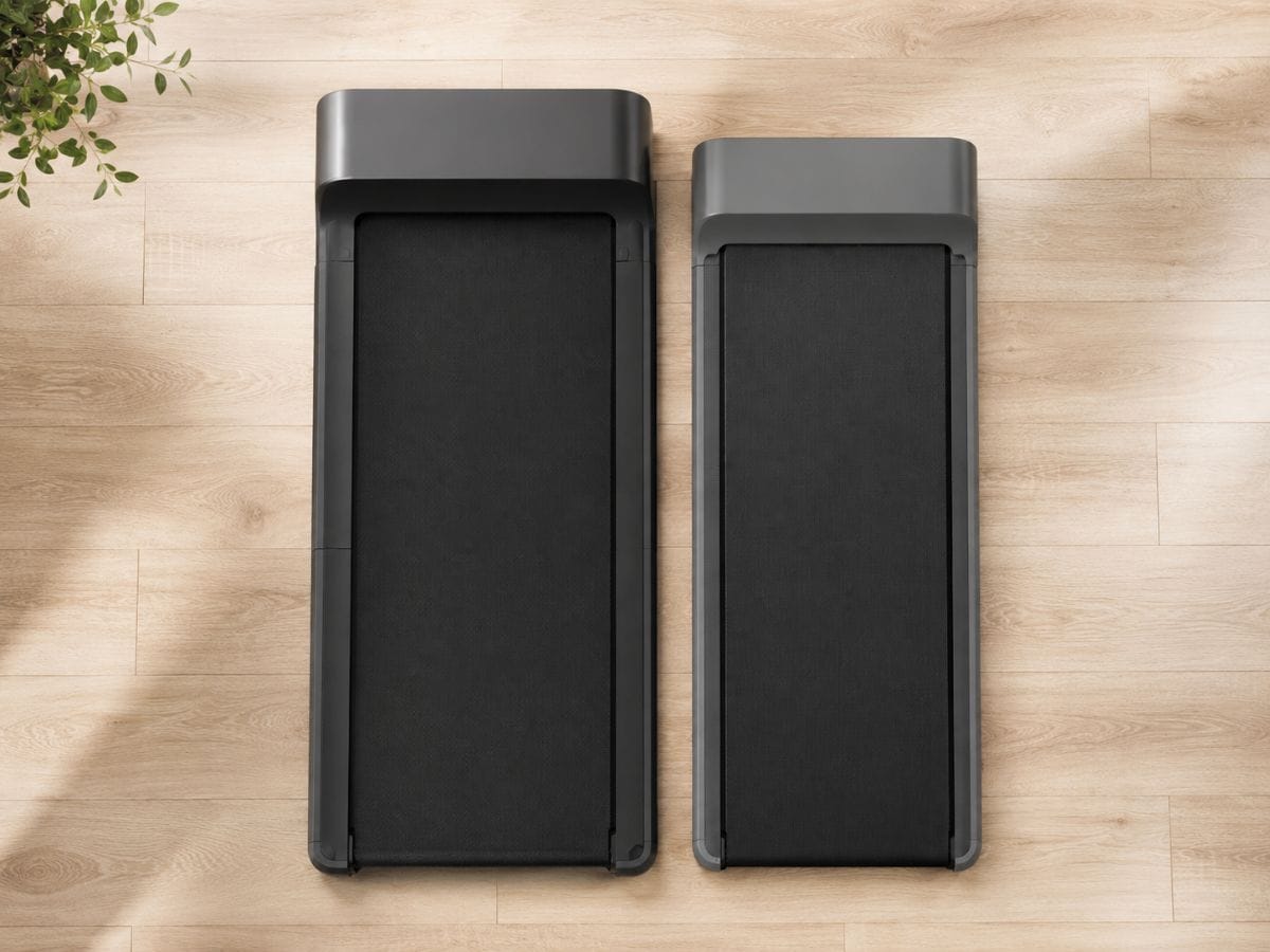 WalkingPad A1 Pro belt width compared to WalkingPad C2 side by side