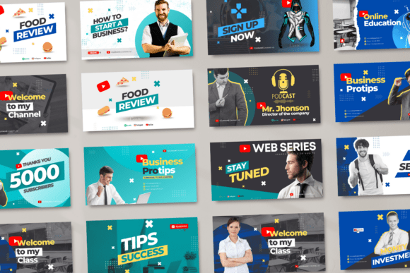 Youtube thumbnail templates for every niche — gaming, vlog, business, faceless, and more. Fully editable in Canva.