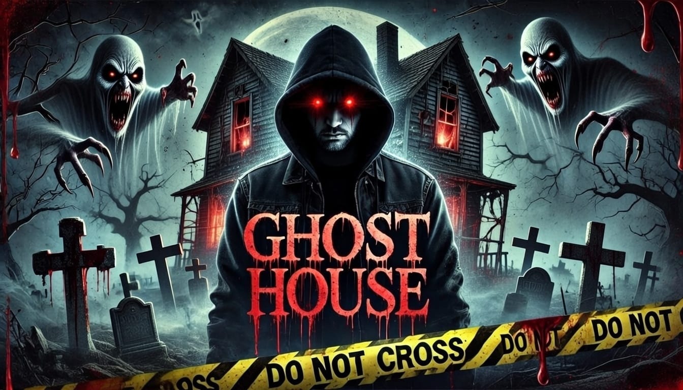 Horror youtube gaming thumbnail dark red accents scary games