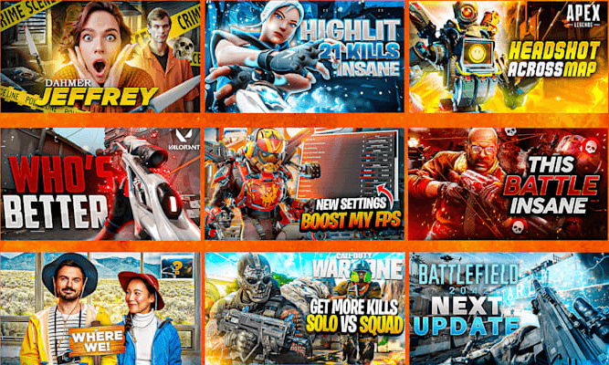 I will design amazing gaming youtube thumbnail