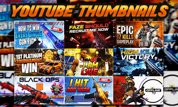 I will design a catchy youtube gaming thumbnail