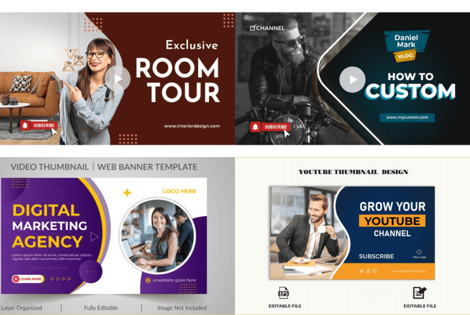 Split layout face text personal brand vlog thumbnail canva