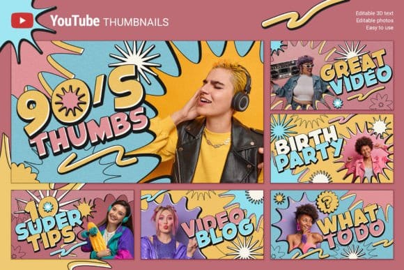 Retro Vintage Grain (Retro & Nostalgia Niche) youtube thumbnail templates for Retro content creators, vintage lifestyle channels, nostalgia vloggers, film photography creators.