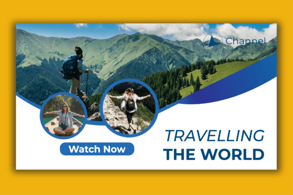 Full-Bleed Landscape (Travel & Adventure) youtube thumbnail templates for Travel creators, adventure vloggers, tour guides, destination review channels.
