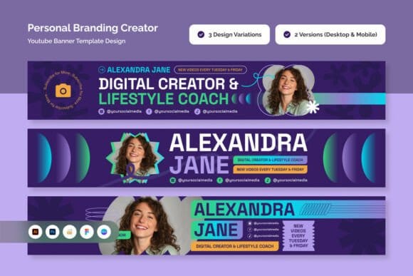 Youtube channel banner templates (Canva ready)