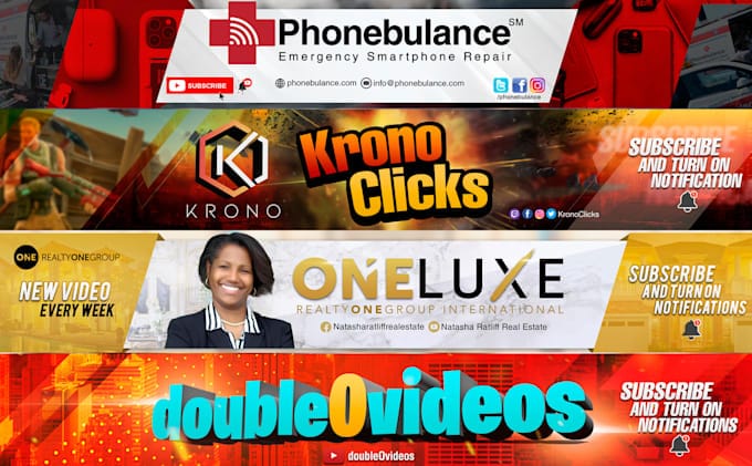 I will design unique banner for youtube facebook linkedin twitter
