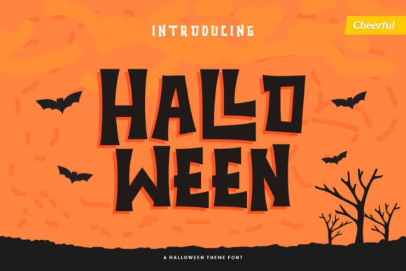 A display font with enough weight to anchor a headline on its own — available in both a colored and solid-black version, so you can match it to whatever palette your design already has.  Best for: Instagram Halloween announcement graphics, poster-style Pinterest pins.