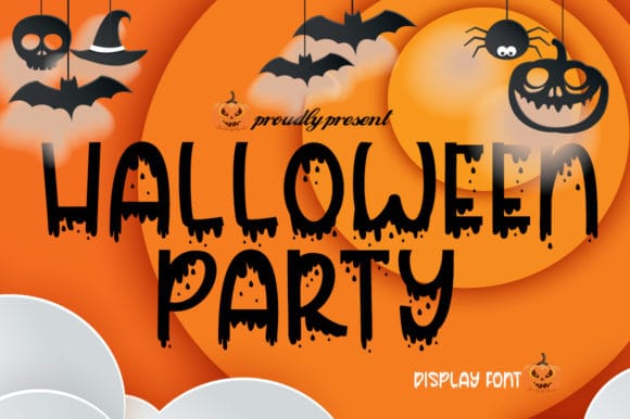 The blood-drip detailing is built into the letterforms rather than added as a text effect, so it holds up cleanly even at smaller sizes.  Best for: Horror movie night graphics, bold event headers.