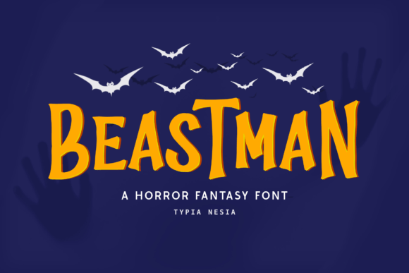 Beastman is the gentlest font on this Halloween & Horror list — it carries just a touch of Halloween magic rather than horror, which makes it a good choice if your brand doesn't want to go full spooky.   Best for: Light seasonal branding, autumn-adjacent Canva templates.