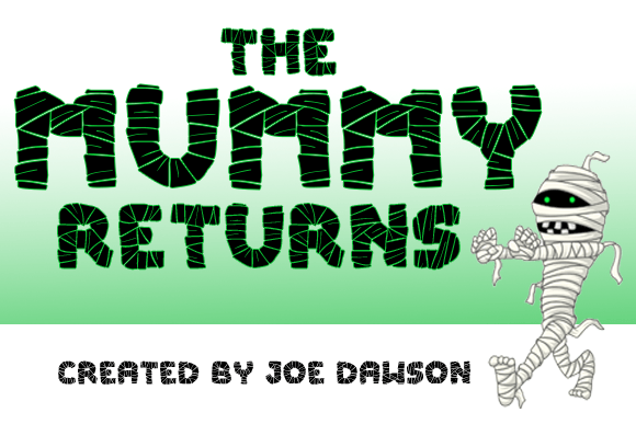 Letterforms shaped to echo old Egyptian aesthetics font — a strong choice when your Halloween content leans into ancient curses rather than generic spookiness.  Best for: Mummy-themed party graphics, adventure-style invitations.