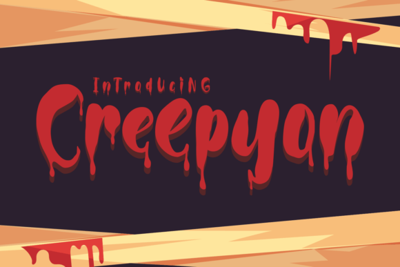 Bloody, high-impact characters font that work best in a single bold color — this is a font that's meant to dominate a design, not blend into one.  Best for: Horror event posters, statement social graphics.
