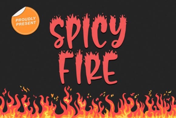 Font Letters that look genuinely on fire — a niche pick, but a strong one for any design built around flames, demons, or infernal themes. Best for: Fire- or demon-themed Halloween graphics.