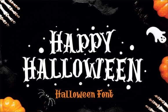 Halloween gothic display font with cobweb patterns and bat-wing letter details