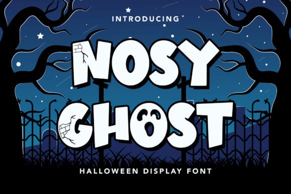 Nosy Ghost bold playful ghost-themed Halloween font