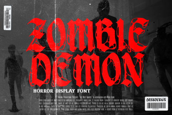 Zombie Demon horror-metal style Halloween display font