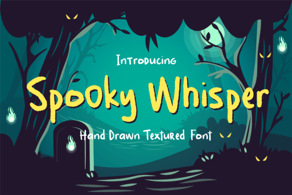 A textured handwritten font that's gentler than its name suggests — genuinely cute rather than eerie. Best for: Cute Halloween stories for younger readers, gentle seasonal crafts.