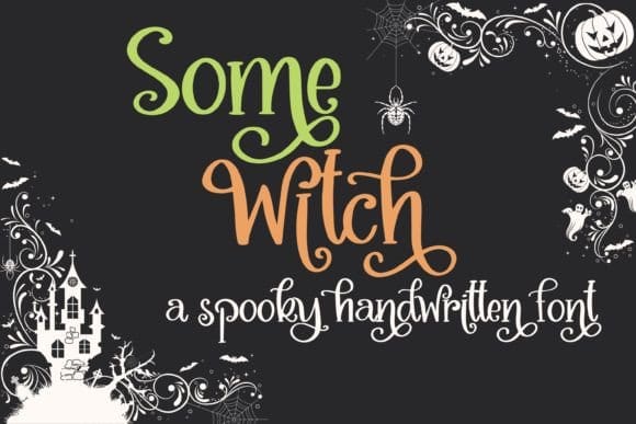 Combines calligraphy font with whimsical, slightly doodled details — a script built for personality rather than pure elegance. Best for: Spooky greetings, haunting posters, personalized party favors.