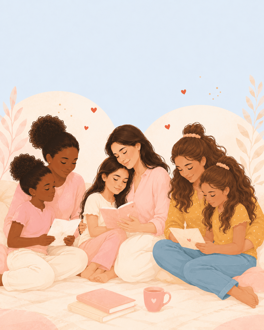Mamá e hija leyendo juntas