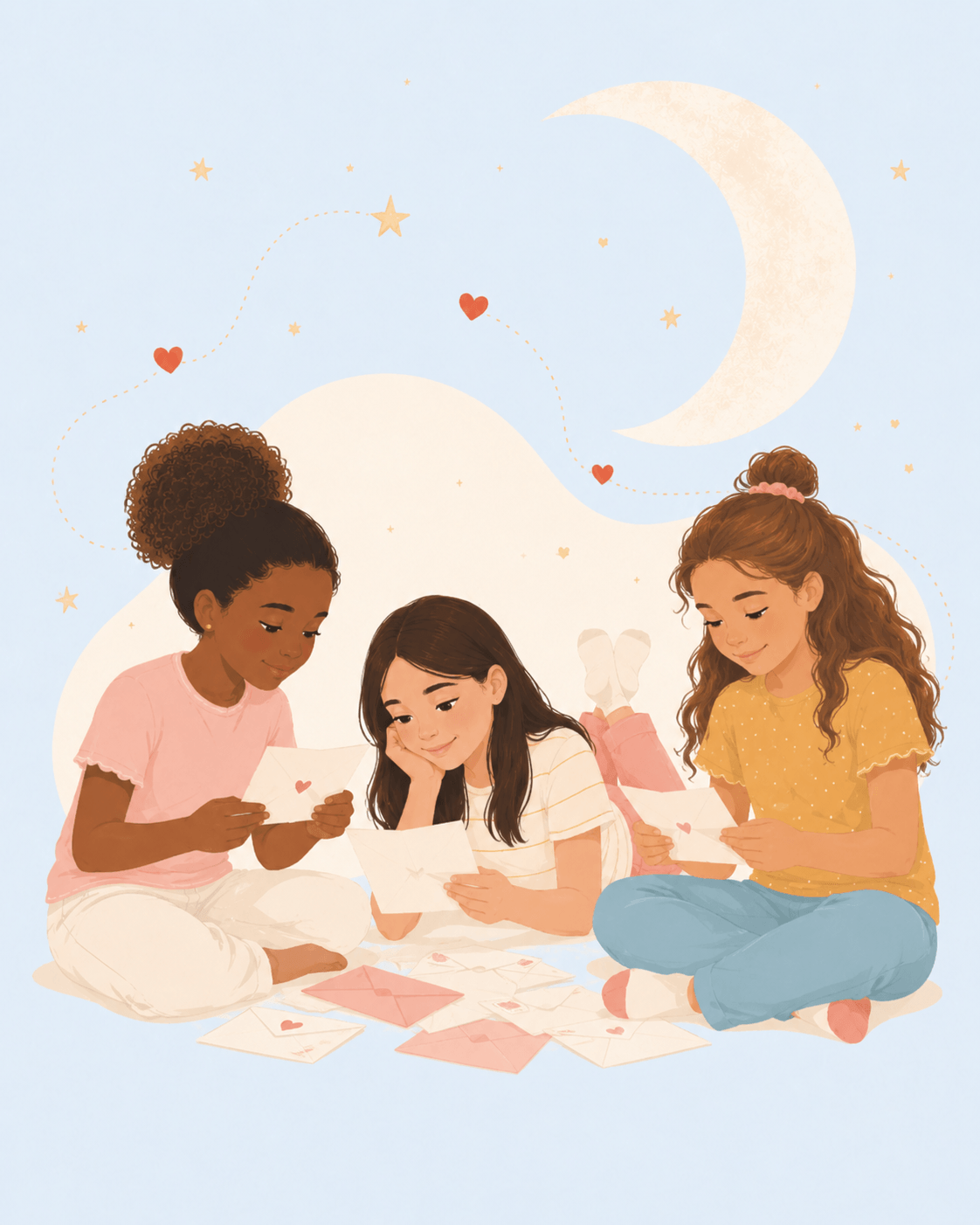 Niña abriendo su carta
