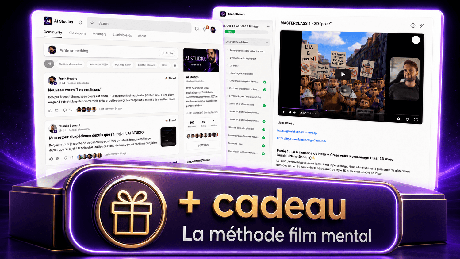 Aperçu de la communauté AI Studios sur Skool
