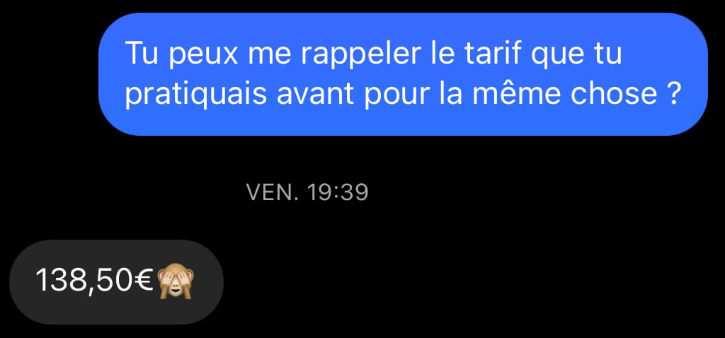 De 138,50 € à 250 € : devis accepté