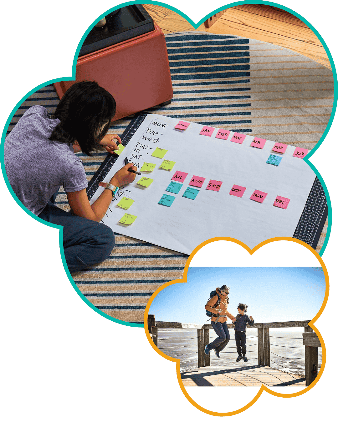 Carys planning her schedule, showing executive function development and childhood independence skills.