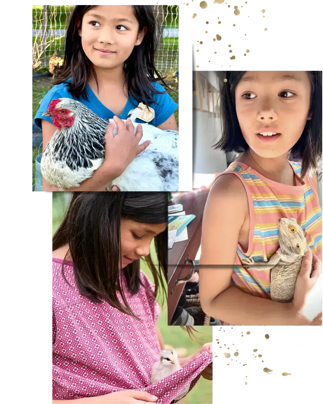 Carys interacts with different pets, gaining confidence, empathy, and practical life skills that support executive function and childhood development.