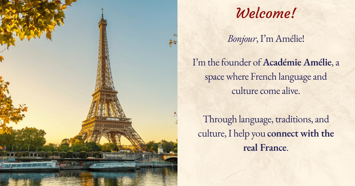 Eiffel Tower with welcome text