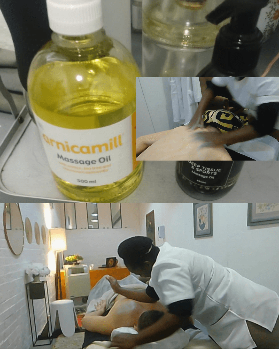 A client receiving a deep tissue massage and lymphatic drainage, followed by a rejuvenating facial and foot-focused pedicure—designed for muscle recovery, stress relief, and post-workout rejuvenation.