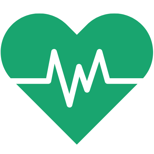 Ikona zielone serce- symbol zdrowia