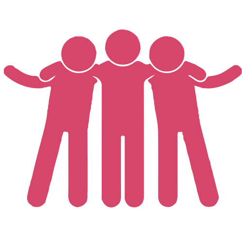 ikona trzy osoby razem symbol relacji