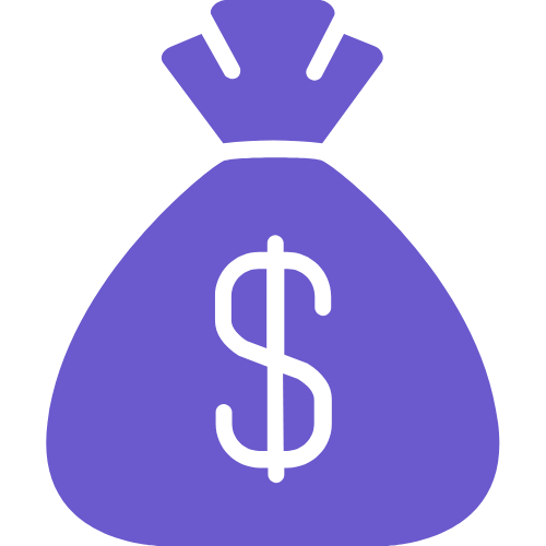 Ikona sakiewka, ze znakiem $ symbol finansów