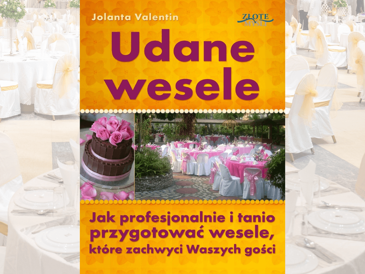 Okładka książki Udane wesele na tle sali weselnej