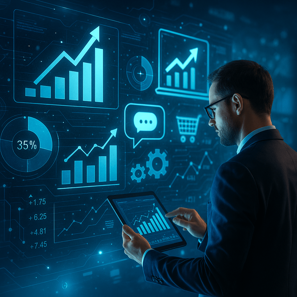 Negocio aumentando ventas y eficiencia gracias a aplicaciones de automatización.
