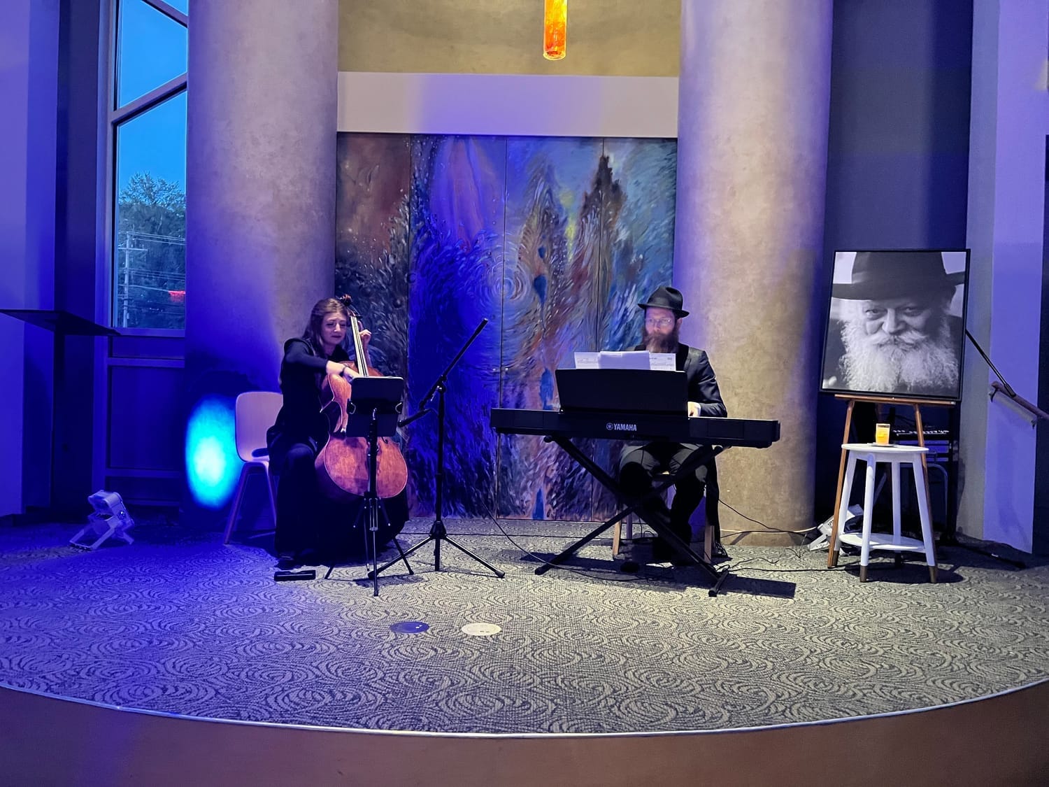 Live piano at a community event