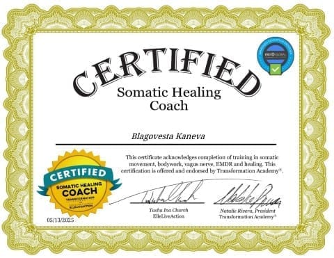 Сертификат за Somatic Healing Coach
