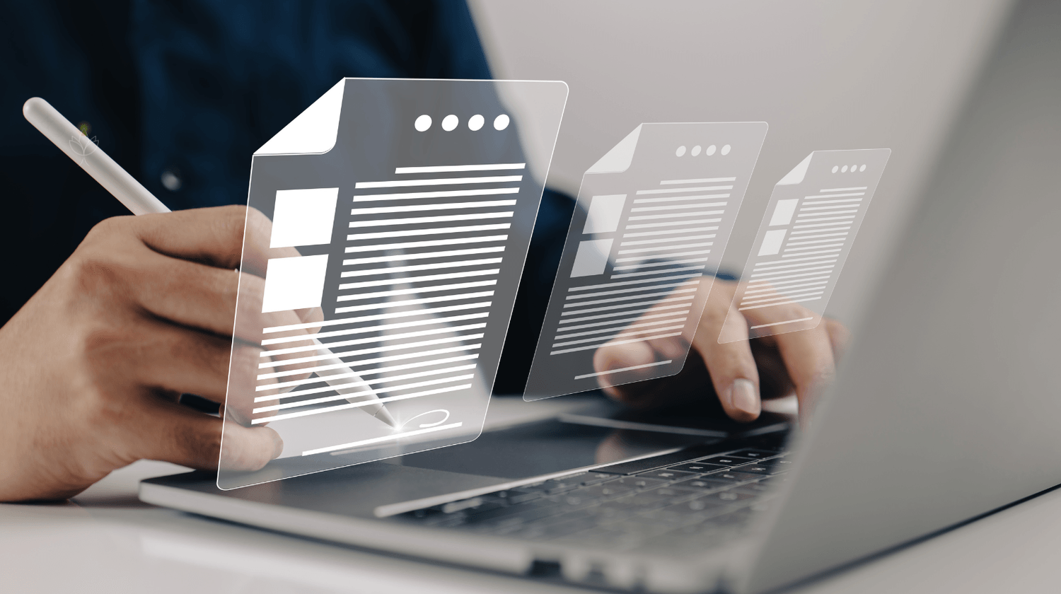 Digital paperwork on laptop – passports, visas, and essential relocation documents for moving abroad.