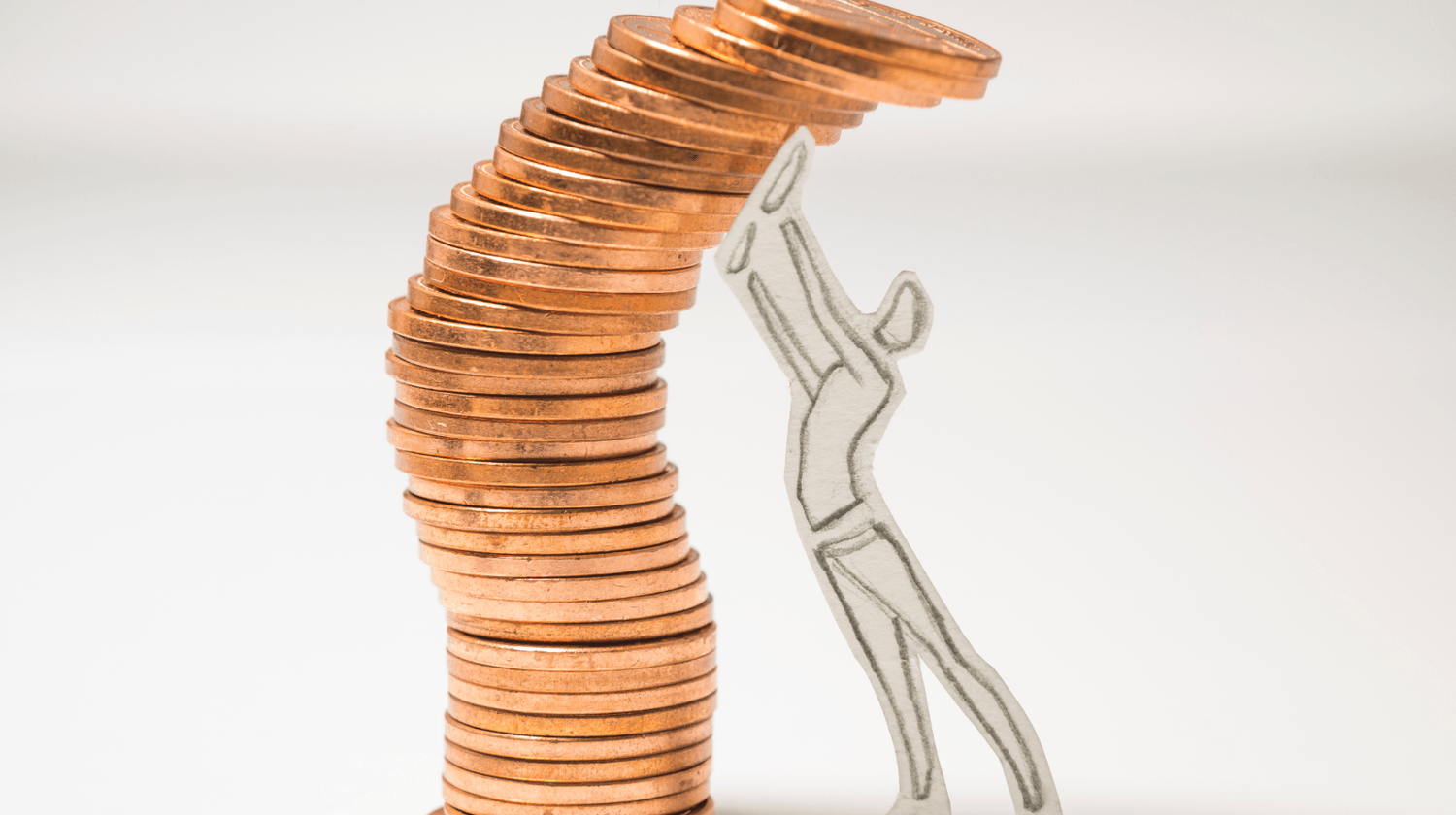 Collapsing coin stack – savings run out fast when living abroad without online income streams.