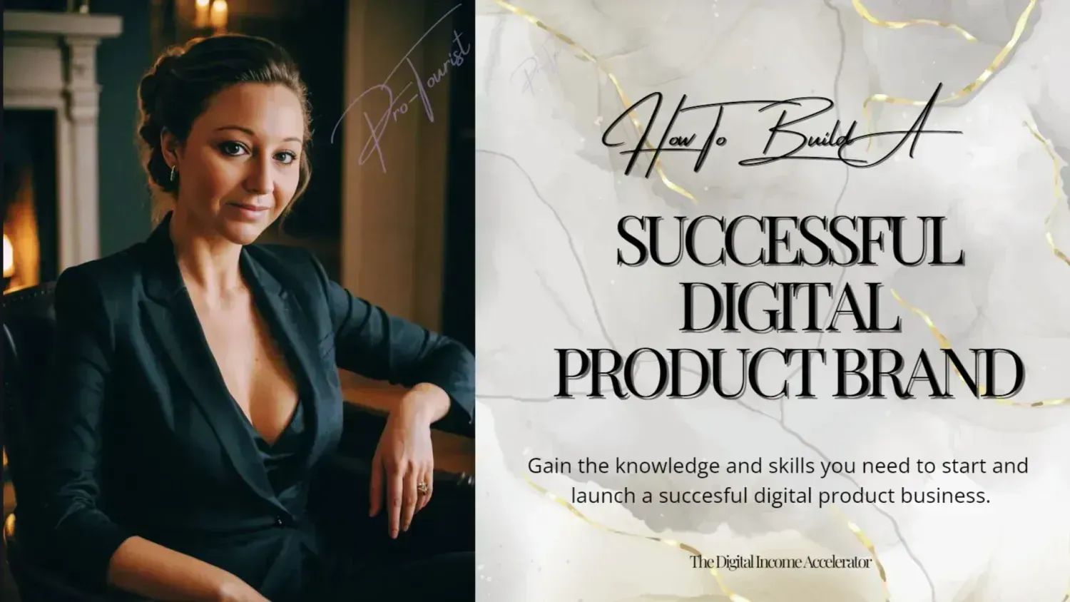 The Digital Income Accelerator course cover – learn how to build a successful digital product brand and start your online business with confidence.