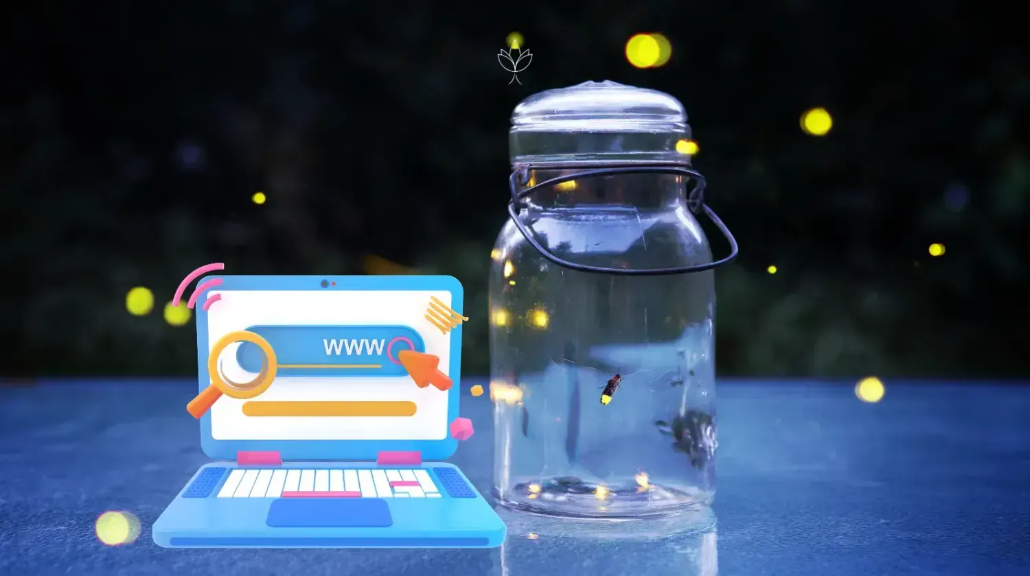 Firefly-inspired fairy holding a glowing laptop surrounded by digital icons — representing the tools and platforms I personally use for my online business.