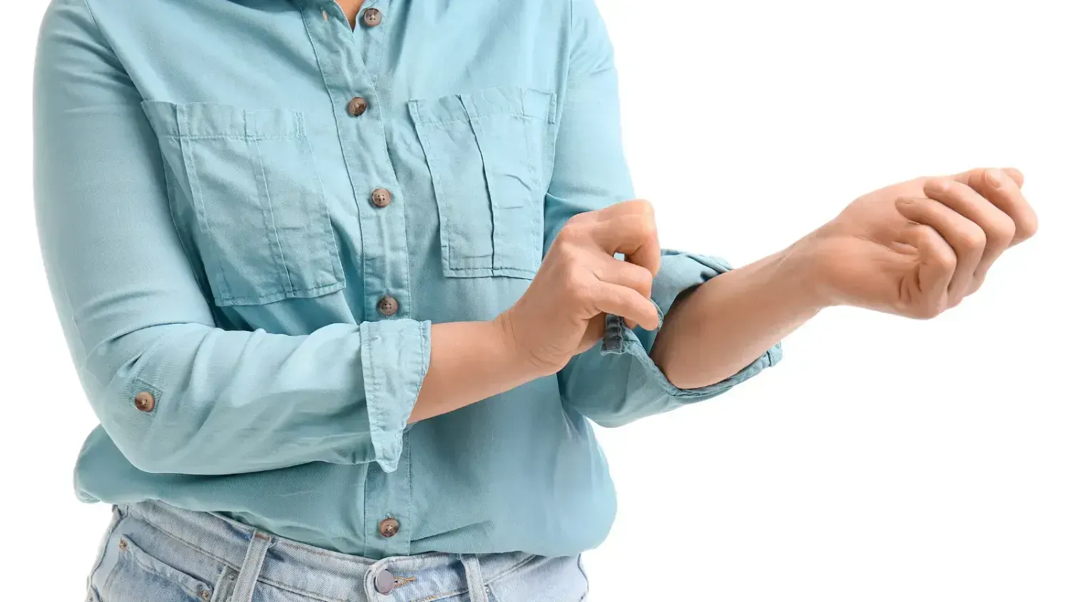 close-up of a person rolling up shirt sleeves, representing taking action, exploring opportunities, and starting the journey to digital freedom.